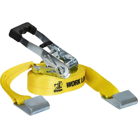 Buyers Products 30 Foot Commercial Grade Ratchet Strap with Soft Rubber Grips - Flat Hooks 5483005